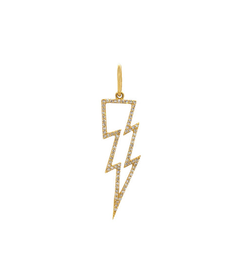 Hollow Lightning Bolt Pendant - YG